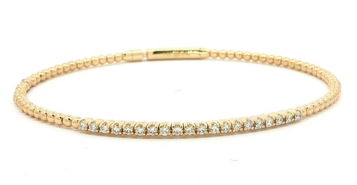 content/products/Diamond Beaded Flexi Bangle Bracelet in Yellow Gold (0.43cts TWT)