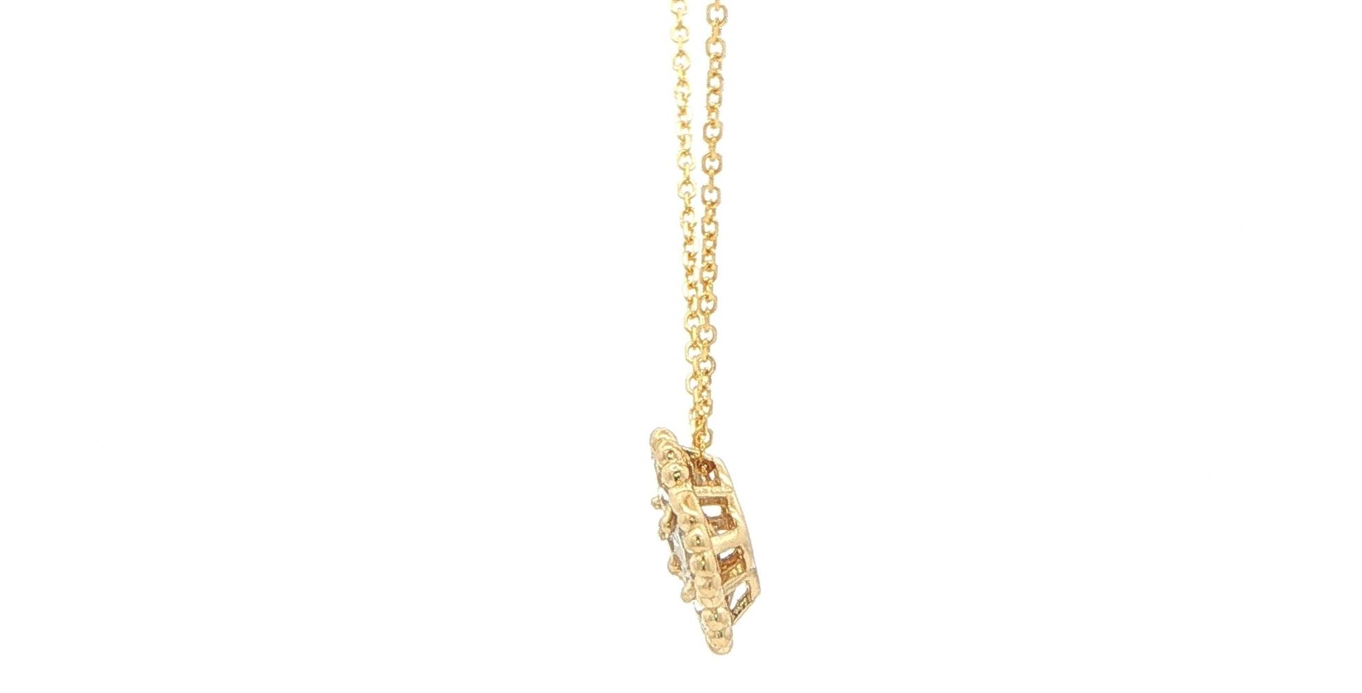 Diamond Clover Cluster Necklace in Yellow Gold (0.71cts TWT) side