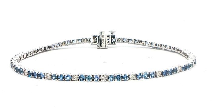 content/products/Montana Yogo Sapphire and Diamond Tennis Bracelet in White Gold (3.08cts TWT)