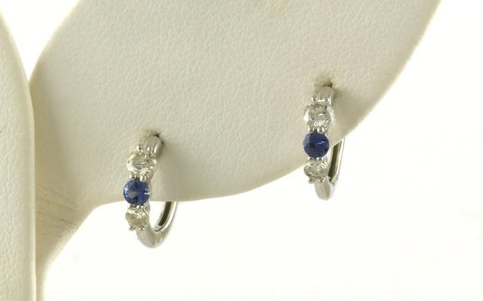 content/products/Montana Yogo Sapphire and Diamond 3-Stone Huggie Earrings in White Gold (0.58cts TWT)