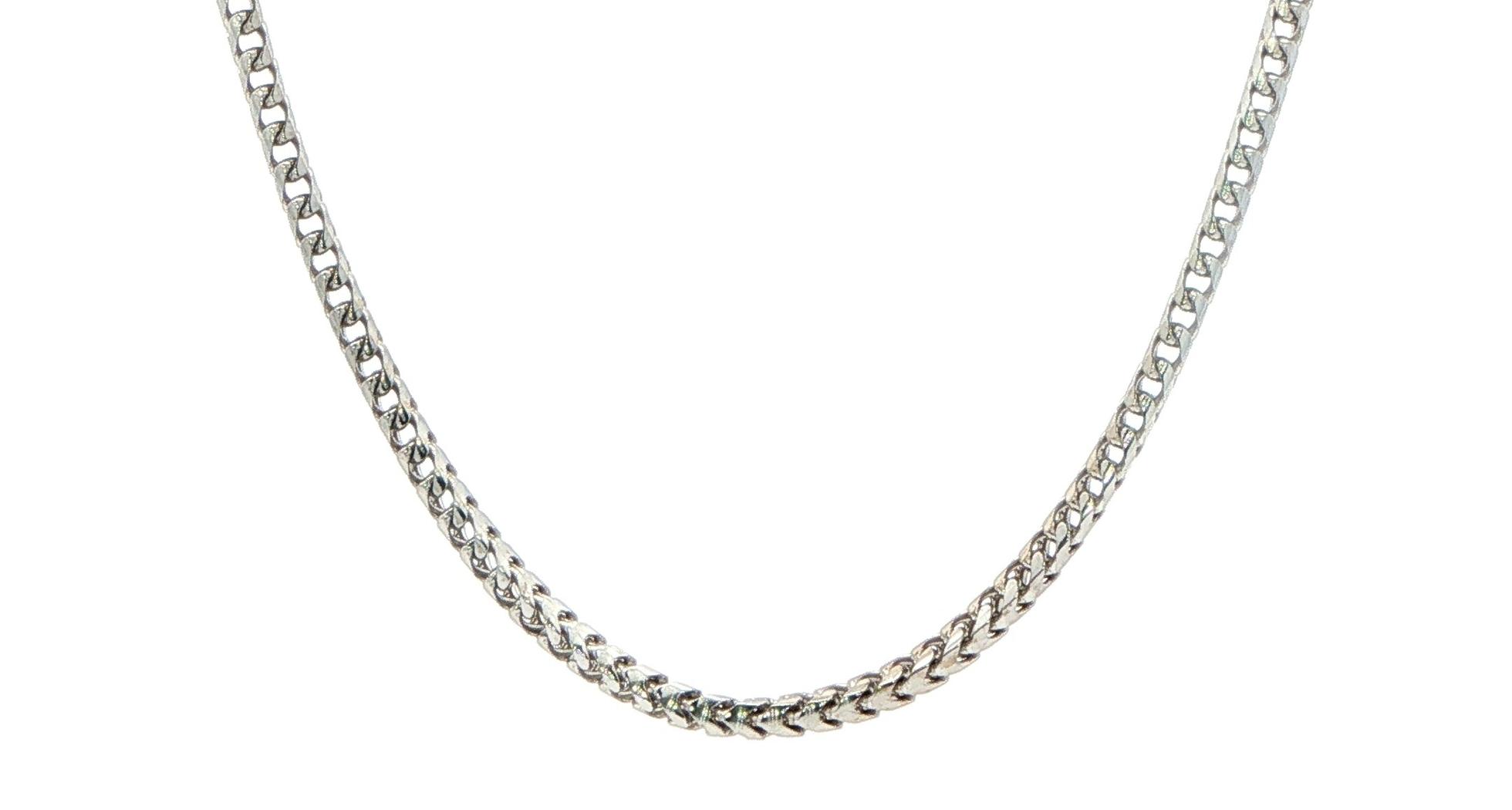 Estate Piece: Classic Franco Chain Necklace in White Gold