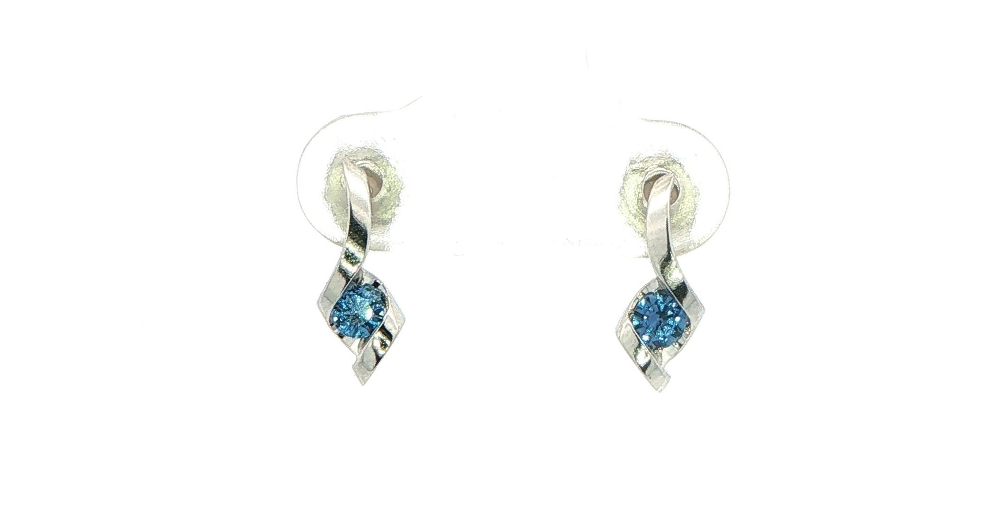 Montana Yogo Sapphire Twist Drop Earrings in Yellow Gold (0.25cts TWT)