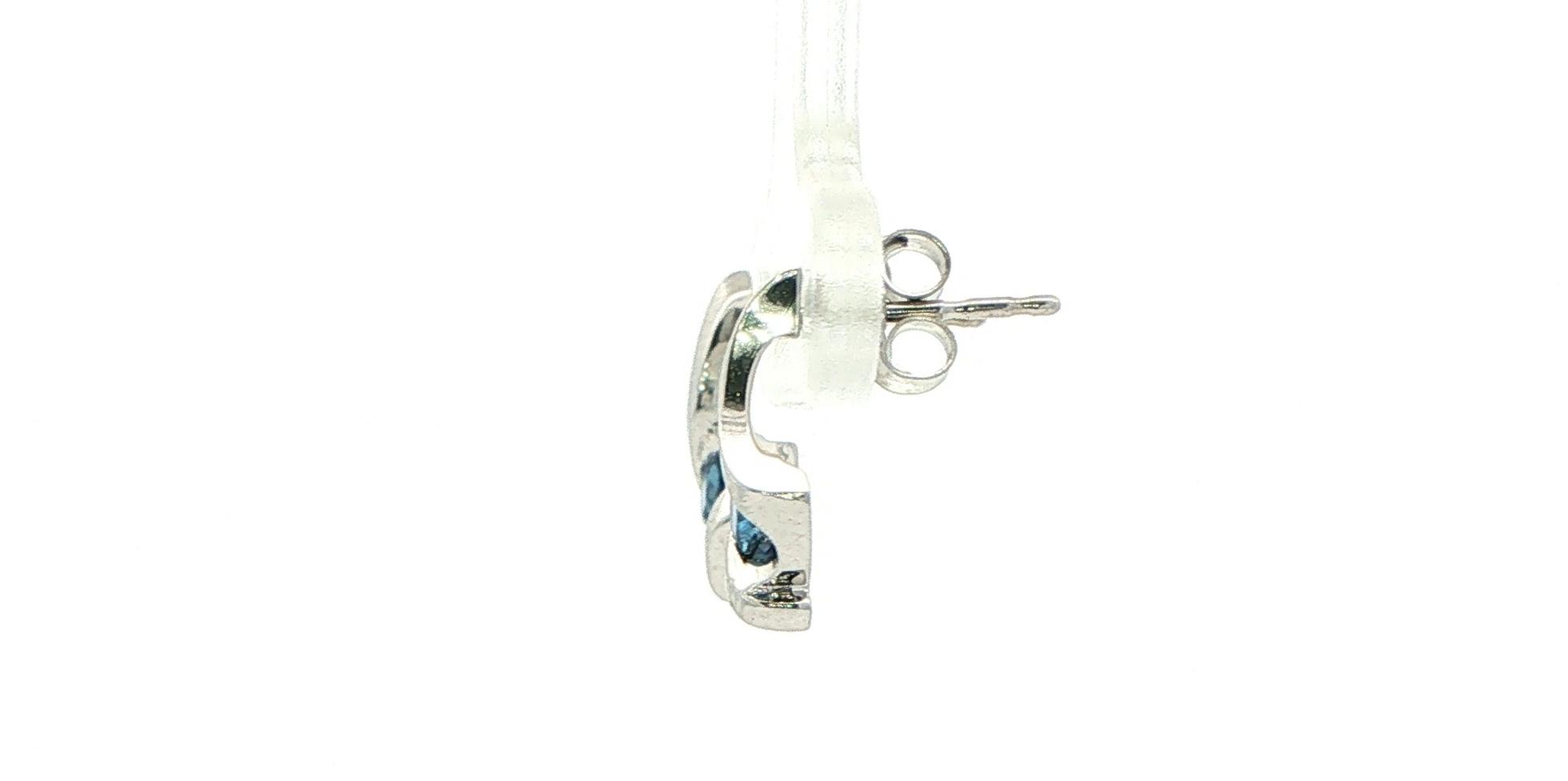 Montana Yogo Sapphire Twist Drop Earrings in Yellow Gold (0.25cts TWT) side