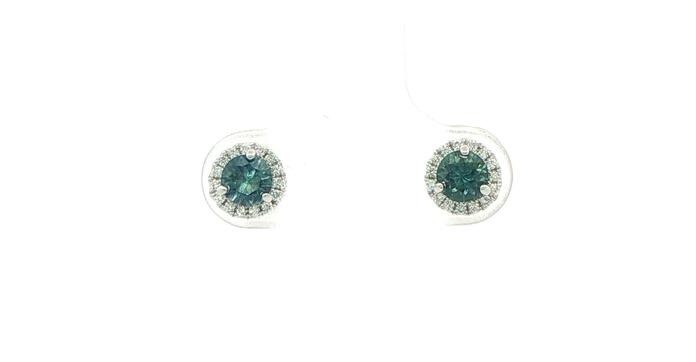content/products/Peacock Blue Montana Sapphire and Diamond Halo Stud Earrings in White Gold (0.76cts TWT)