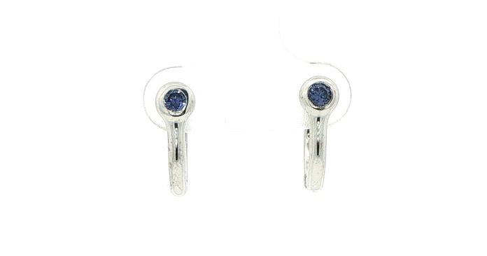 content/products/Montana Yogo Sapphire Huggie Hoop Earrings White Gold (0.25cts TWT)