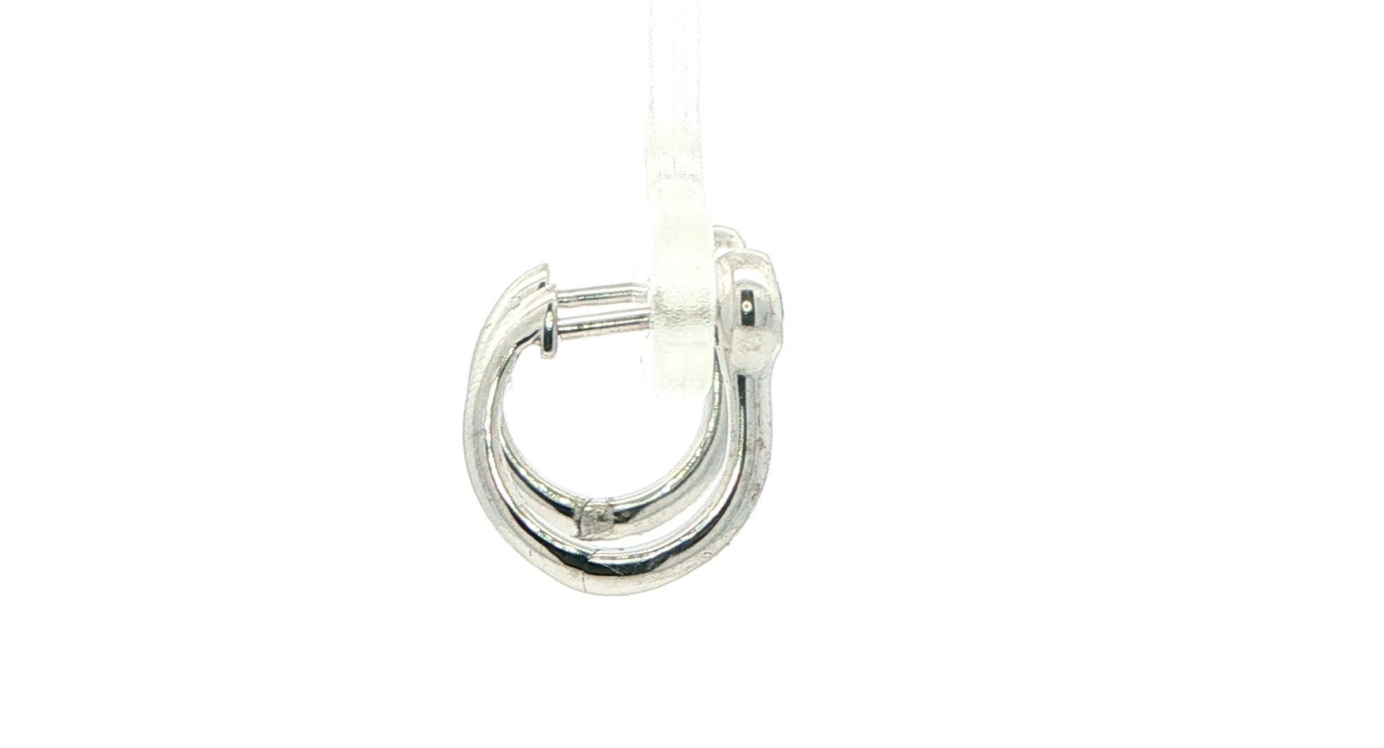Montana Yogo Sapphire Huggie Hoop Earrings White Gold (0.25cts TWT) side