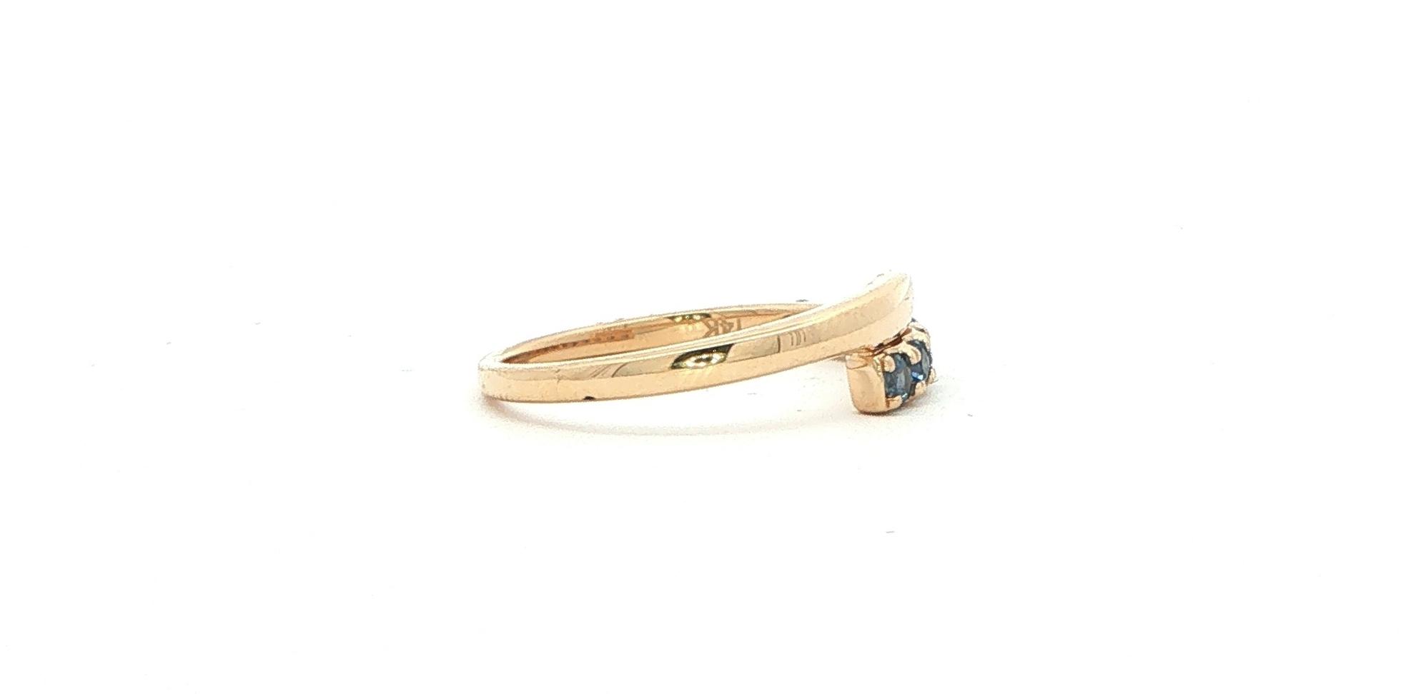 Montana Yogo Sapphire Bypass Ring in Yellow Gold (0.38cts TWT) side