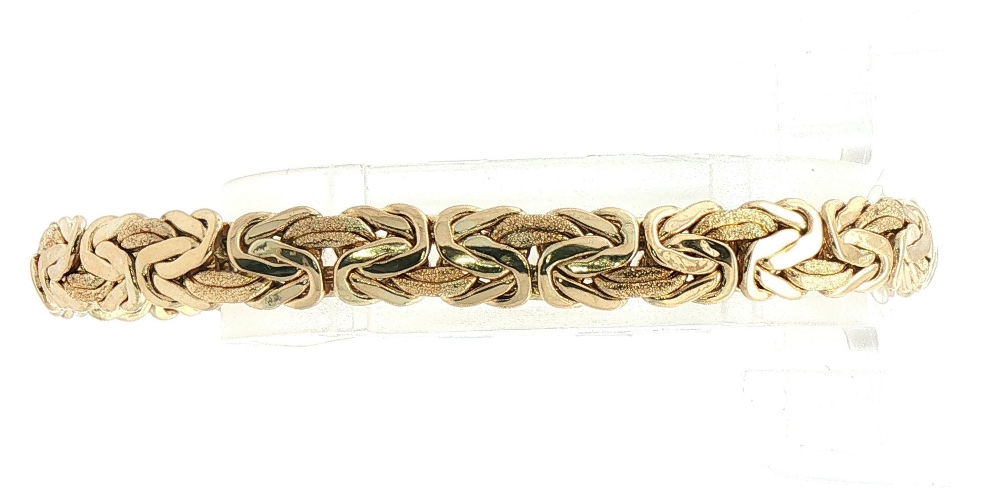Estate Piece: Byzantine Woven Link Chain Bracelet Yellow Gold