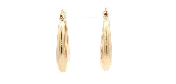 content/products/Estate Piece: Hollow Polished Tapered Hoop Earrings in Yellow Gold