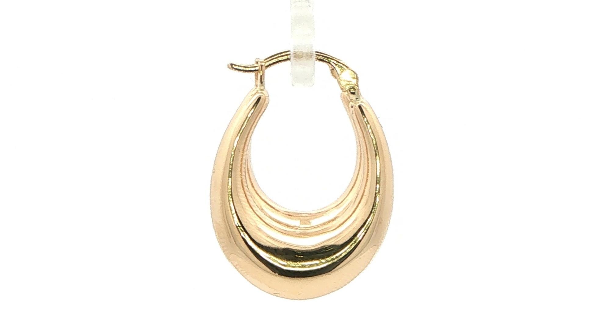 Estate Piece: Hollow Polished Tapered Hoop Earrings in Yellow Gold side