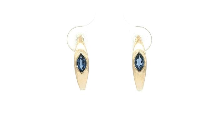 content/products/Bezel-set Marquise-cut Montana Yogo Sapphire Yellow Gold Hoop Earrings (0.329cts TWT)