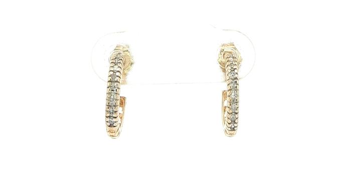 content/products/Estate Piece: Diamond Post Hoop Earrings in Yellow Gold (0.15ct TWT)