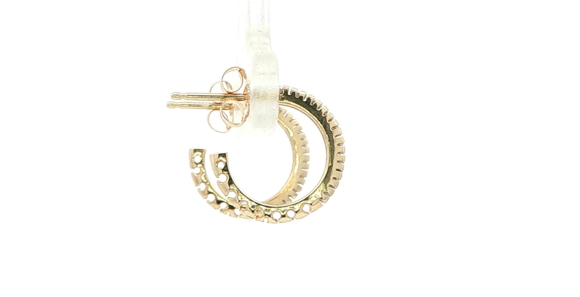 Estate Piece: Diamond Post Hoop Earrings in Yellow Gold (0.15ct TWT) side