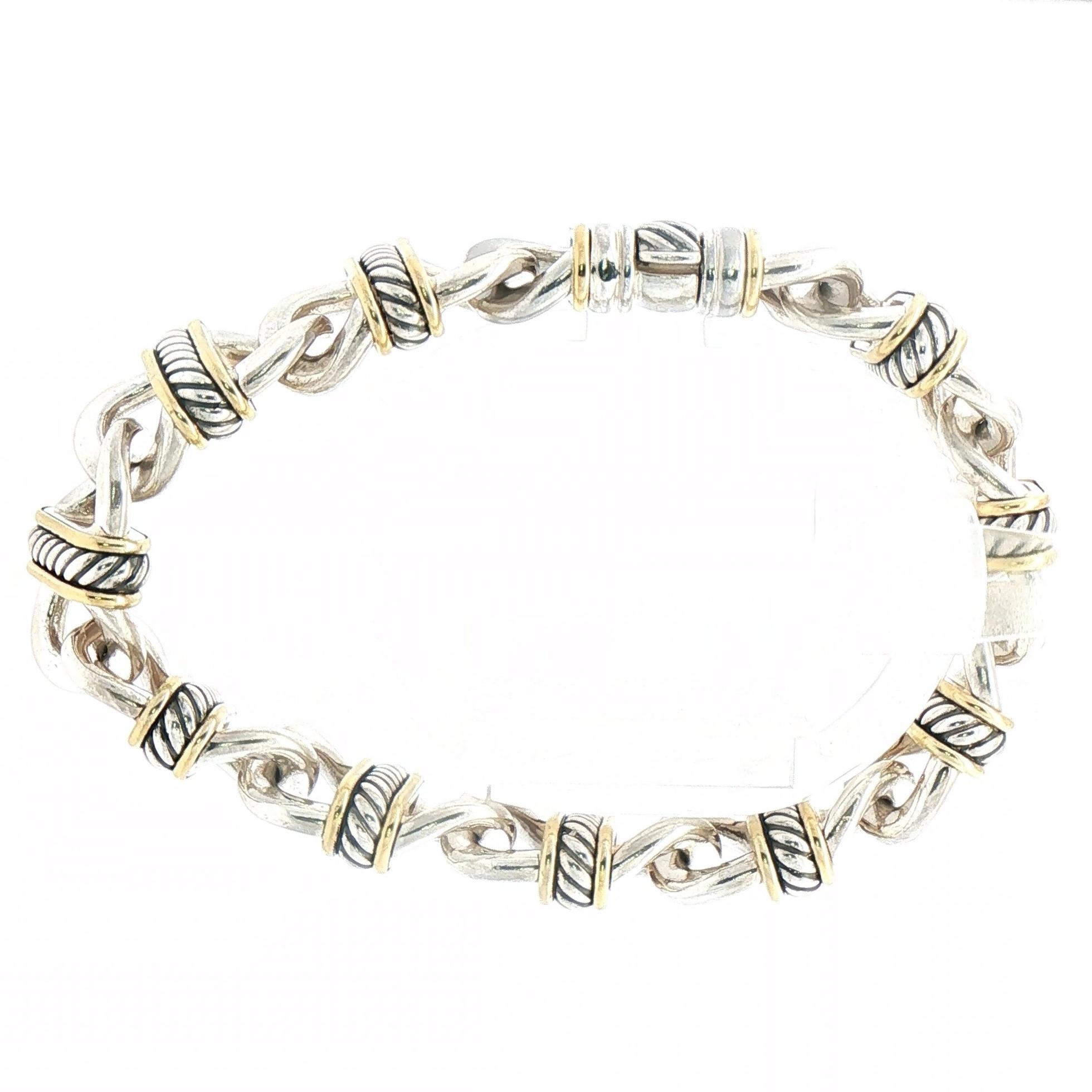 Estate Piece: David Yurman Madison Oval Link Chain Bracelet in Two-Tone Silver and Yellow Gold side