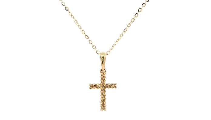 content/products/Diamond Cross Pendant Necklace in Yellow Gold (0.06cts TWT)