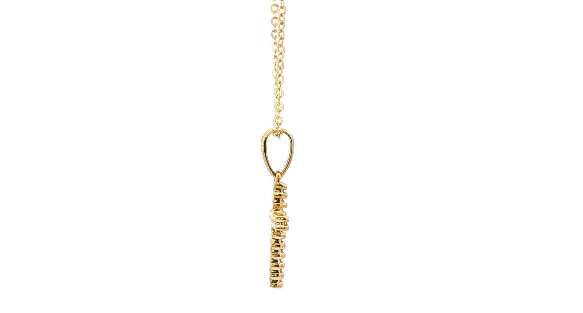 Diamond Cross Pendant Necklace in Yellow Gold (0.06cts TWT) side