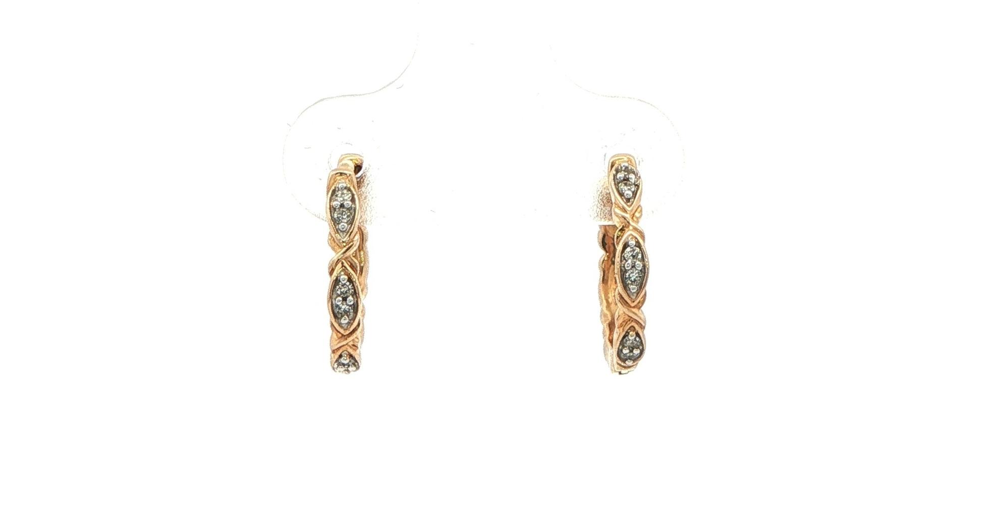 Diamond Infinity Pattern Hoop Earrings in Yellow Gold (0.05cts TWT)