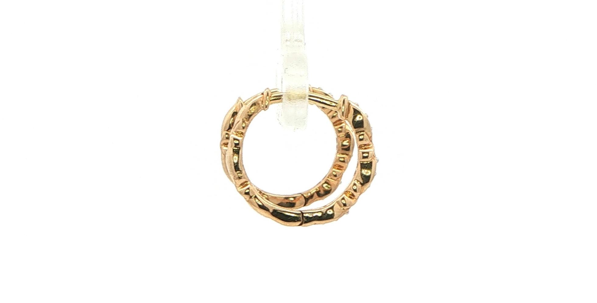 Diamond Infinity Pattern Hoop Earrings in Yellow Gold (0.05cts TWT) side