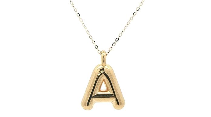 content/products/Puffy Initial A Monogram Necklace in Yellow Gold 