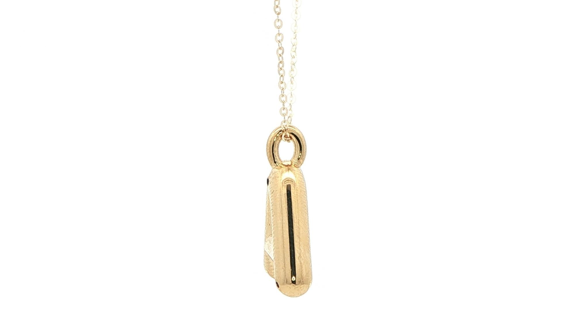 Puffy Initial A Monogram Necklace in Yellow Gold  side