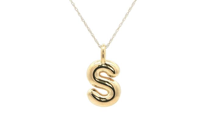 content/products/Puffy Initial S Monogram Necklace in Yellow Gold