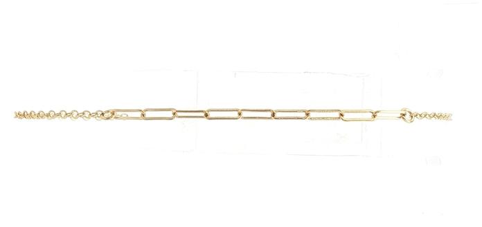 content/products/ Paperclip Link and Cable Link Chain Bracelet in Yellow Gold