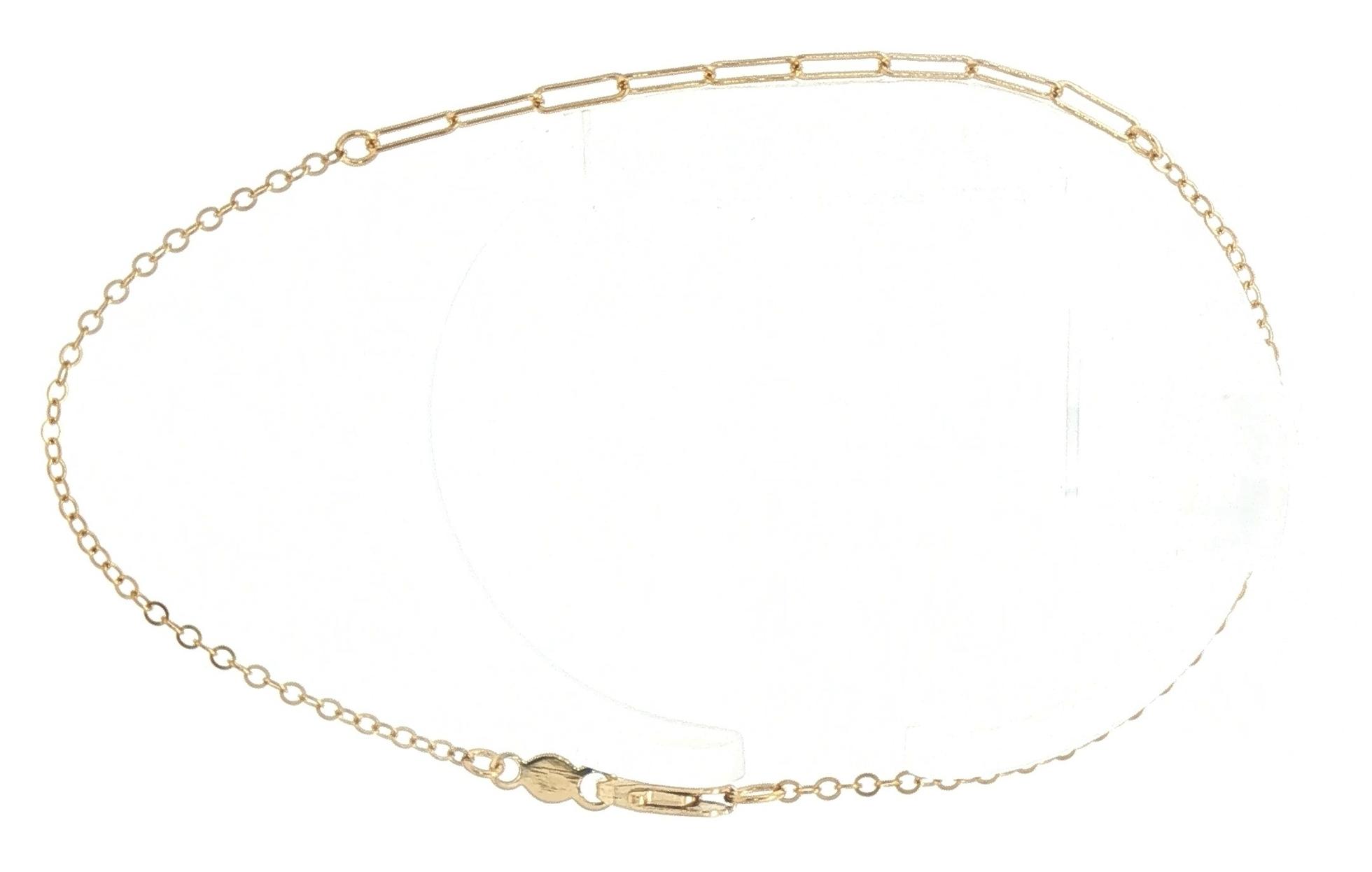 Paperclip Link and Cable Link Chain Bracelet in Yellow Gold side
