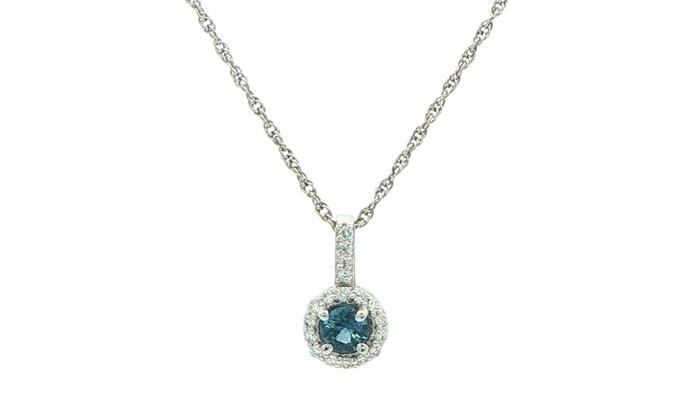 content/products/Estate Piece: Deep Blue Montana Sapphire Halo Pendant Necklace in White Gold (0.45cts TWT)