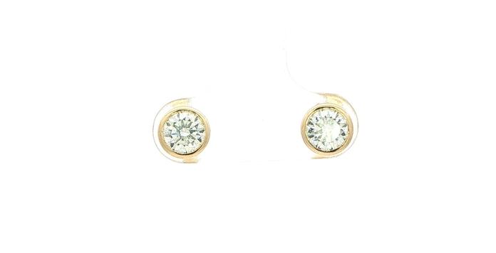 content/products/Bezel Set Diamond Stud Earrings in Yellow Gold (1.53cts TWT)