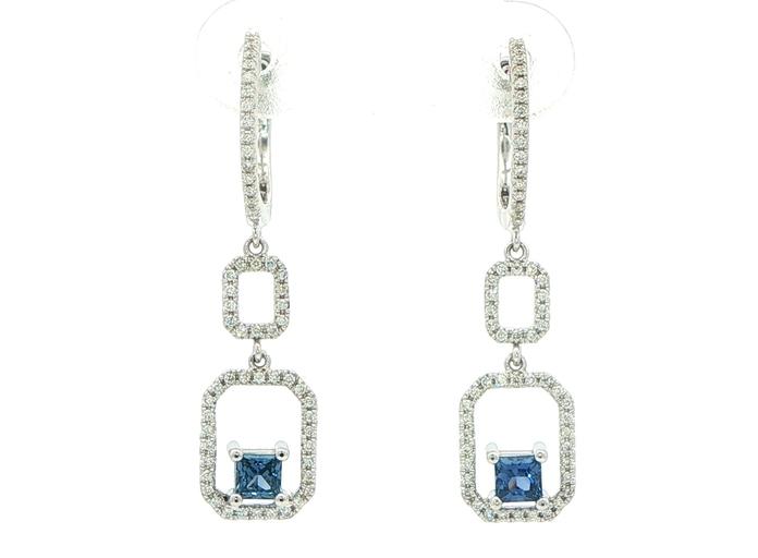 content/products/Geometric Montana Yogo Sapphire and Diamond Drop Earrings in White Gold (0.47cts TWT)