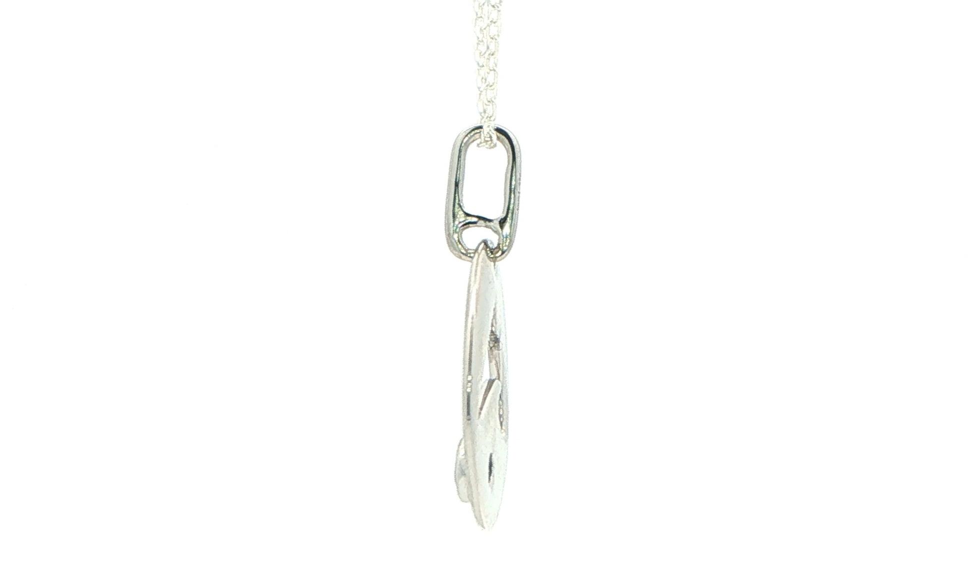 Montana Sapphire Cut-Out Trout Pendant Necklace in Sterling Silver (0.10cts) side