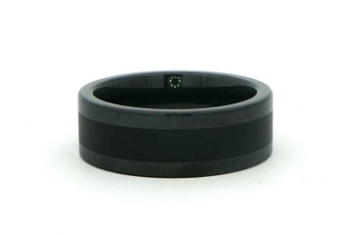 content/products/Flat Comfort Fit Band Ring with Matte and Polished Finish in Black Ceramic