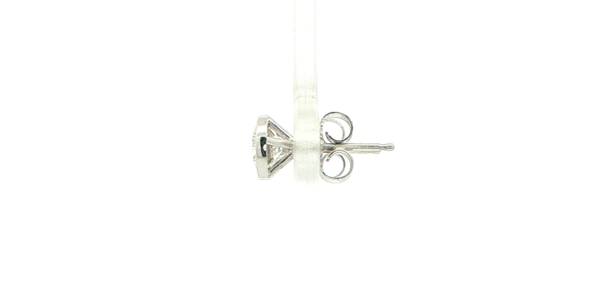 Diamond Bezel Set Stud Earrings in White Gold (1.03cts TWT) side