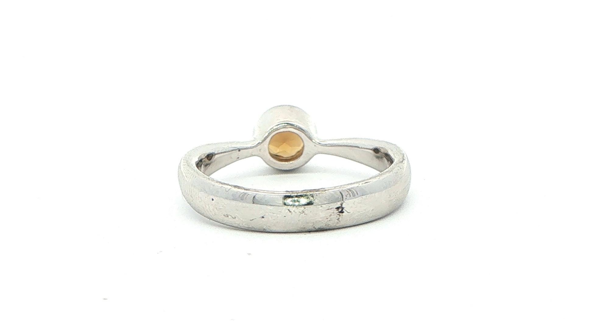 Bezel-Set Round Quartz Solitaire Ring in Sterling Silver back