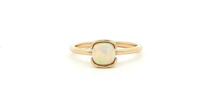content/products/Split Bezel Cushion Opal Solitaire Ring in Yellow Gold (0.58cts)