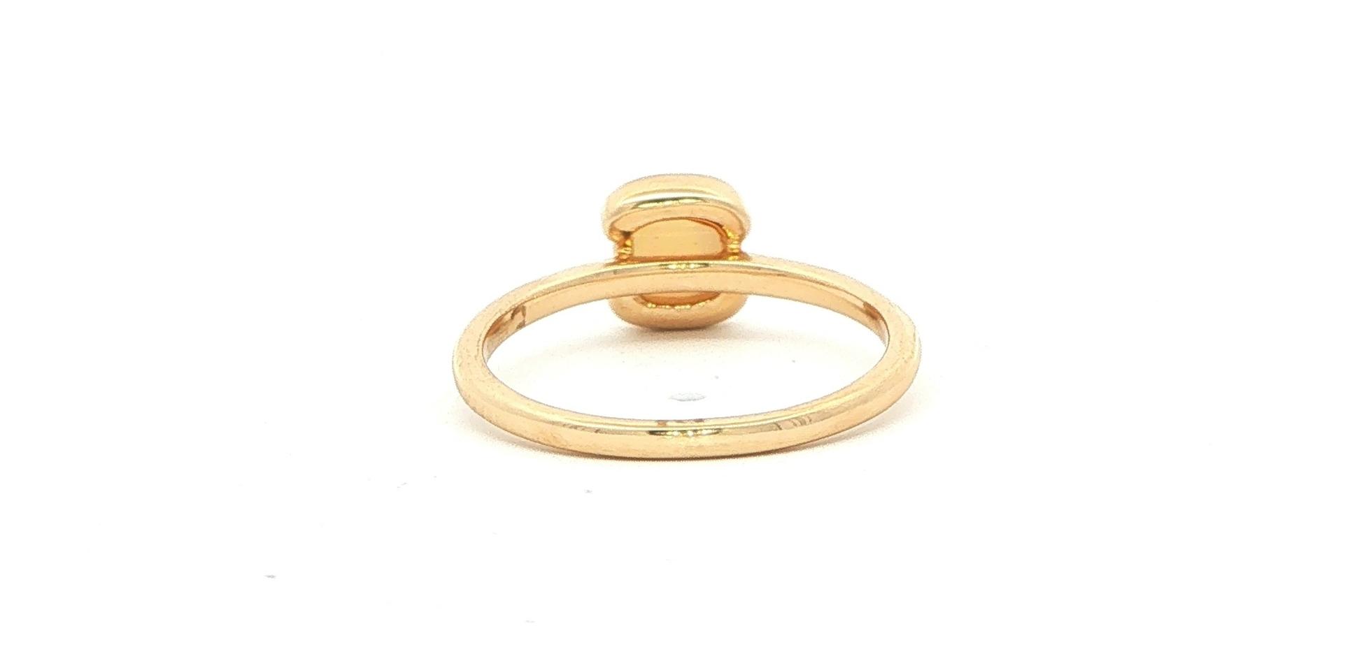 Split Bezel Cushion Opal Solitaire Ring in Yellow Gold (0.58cts) back