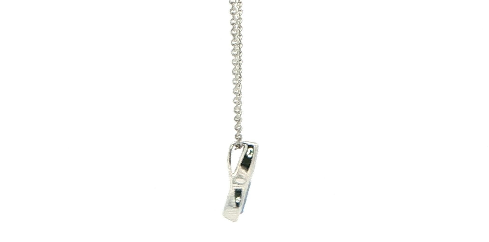 Teardrop Montana Yogo Sapphire Pendant Necklace in White Gold (0.36cts) side