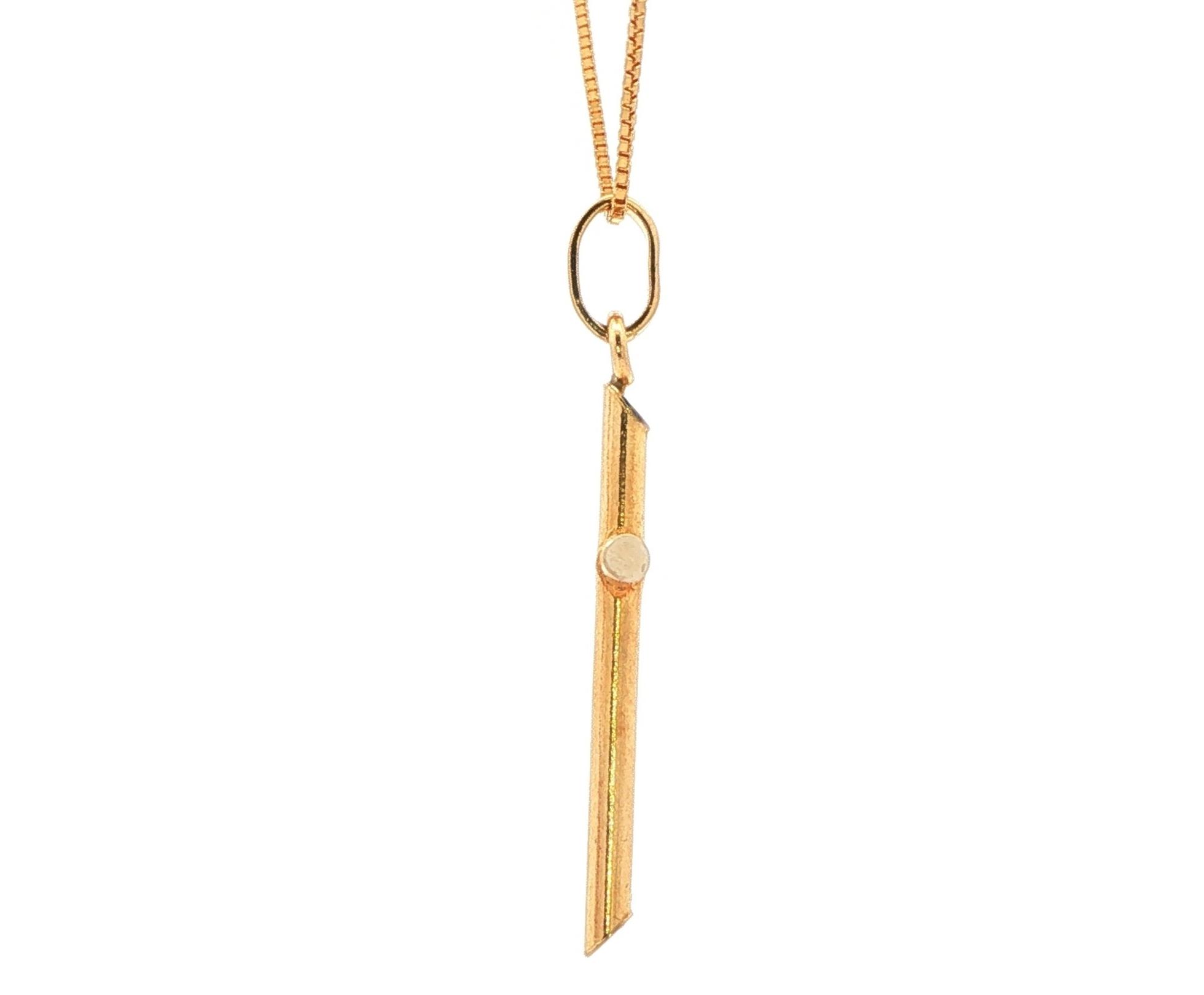 Estate Piece: Tubular Cross Pendant Necklace in Yellow Gold side