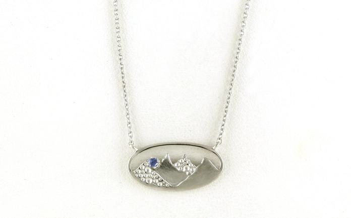 content/products/Oval Mountain with Montana Yogo Sapphire Necklace in Sterling Silver (0.03ct)