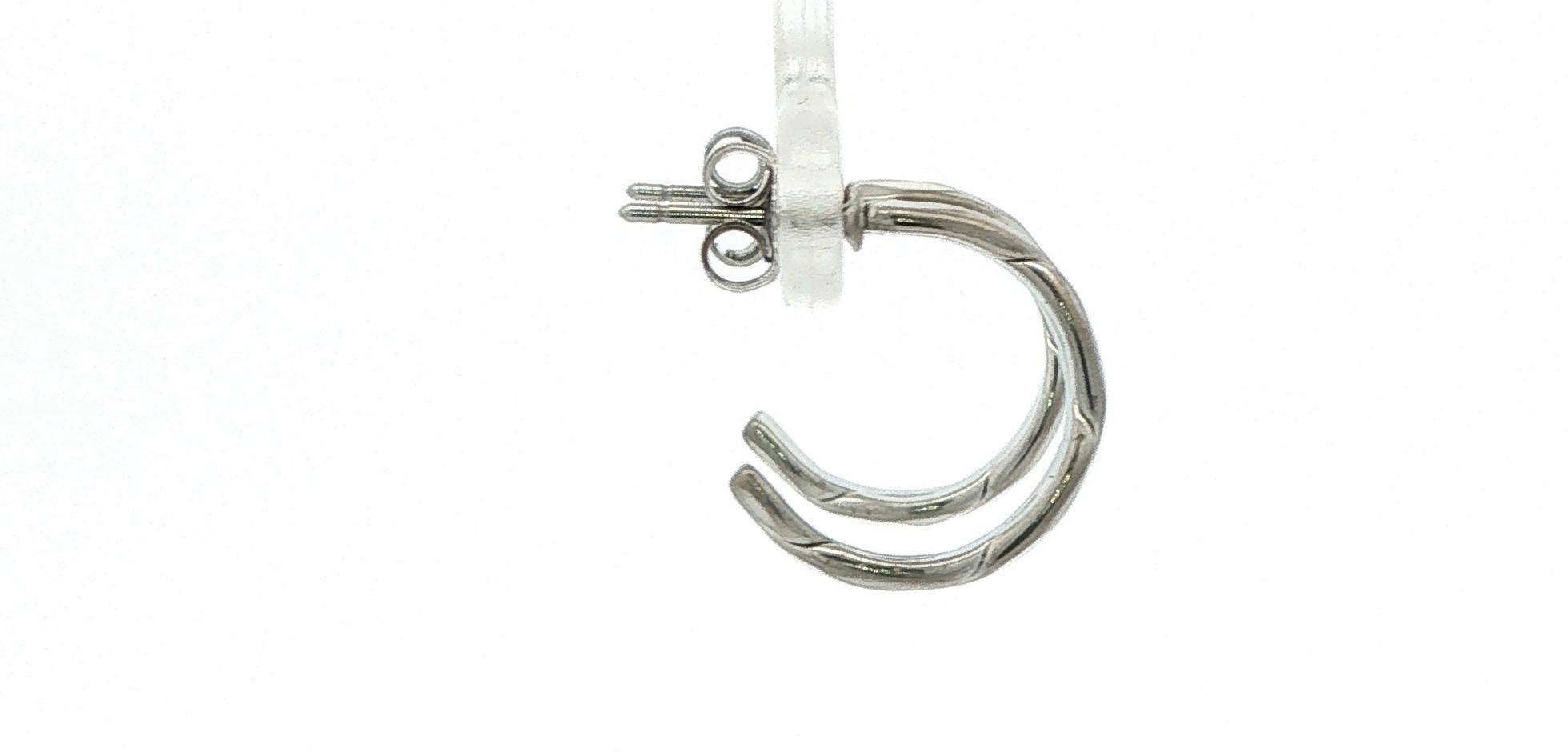 Twisted Hoop Earrings in Sterling Silver side