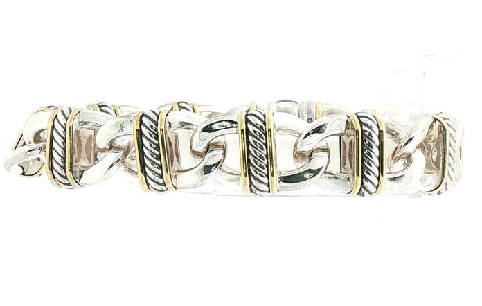 content/products/Estate Piece: David Yurman Madison Oval Link Chain Bracelet in Two-Tone Silver and Yellow Gold