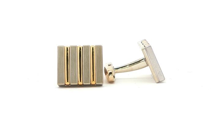 content/products/Estate Piece: Two Tone Rectangular Cufflinks in White and Yellow Gold