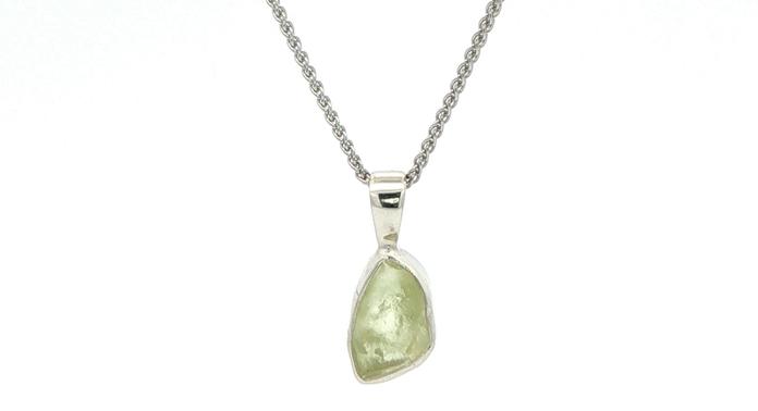 content/products/Bezel-set Raw Pale Yellow-Green Montana Sapphire Solitaire Necklace in Sterling Silver