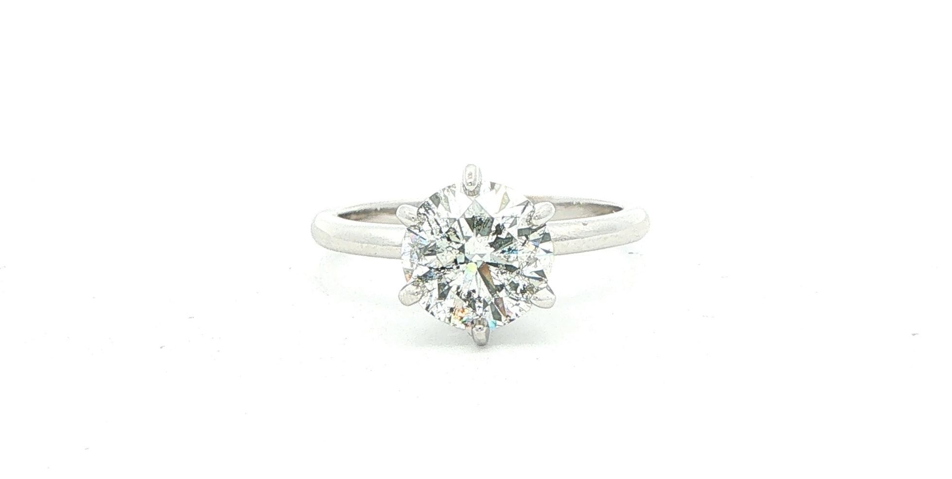 Diamond Six-Prong Solitaire Ring in White Gold (2.12cts)