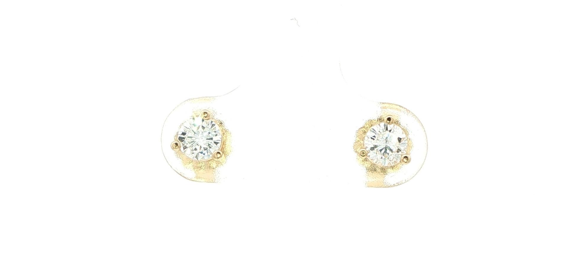 Diamond Stud Earrings in 3-Prong Martini Settings in Yellow Gold (0.43cts TWT)