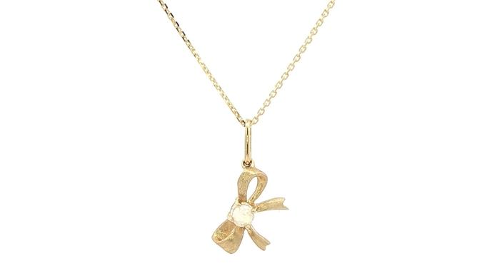 content/products/Opal Bow Pendant Necklace with Satin Finish in Yellow Gold (0.07ct)