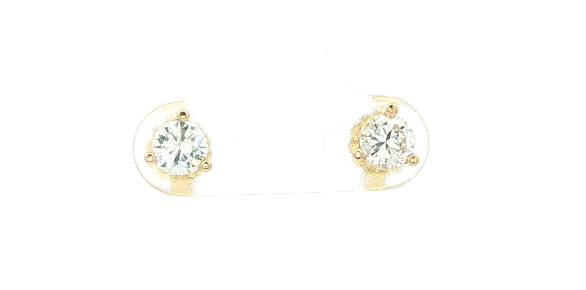 Diamond Stud Earrings in Three-Prong Martini Settings in Yellow Gold (0.70cts TWT)