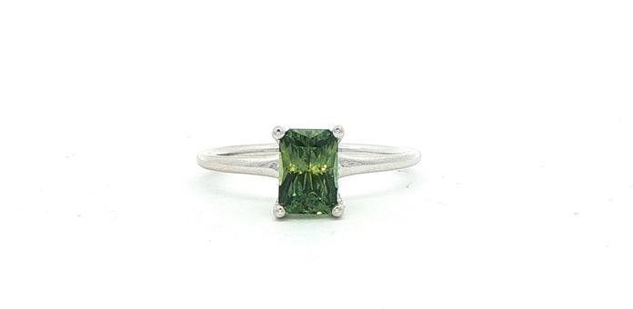 content/products/Emerald-Cut Forest Green Montana Sapphire Hidden Diamond Halo Ring in White Gold (1.28cts TWT)