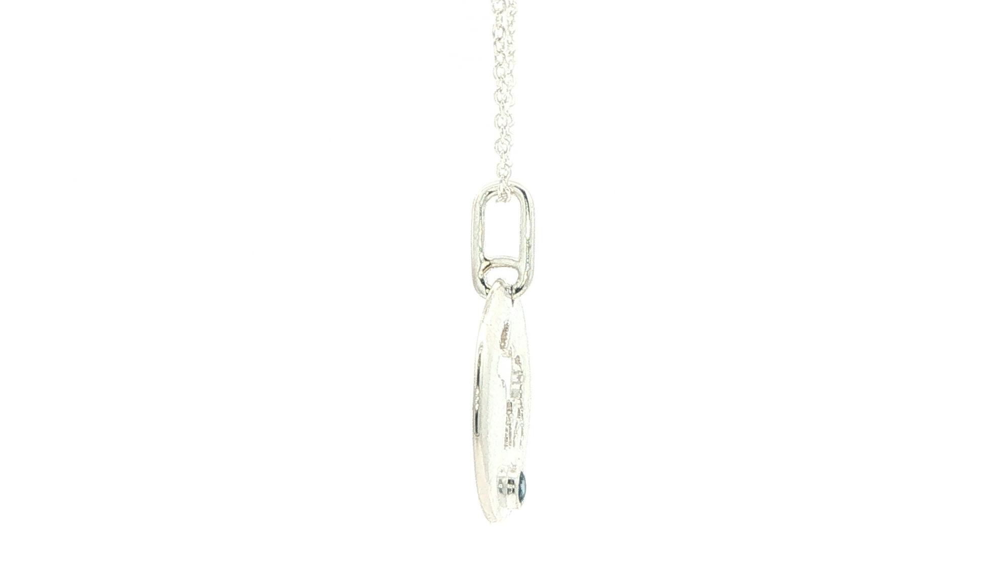 Moose Silhouette Charm Necklace with Montana Sapphire Accent in Sterling Silver (0.04cts) side