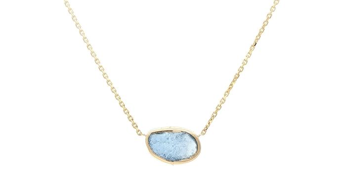 content/products/Raw Montana Yogo Sapphire Bezel Pendant Necklace on Split Chain in Yellow Gold (0.85cts TWT)